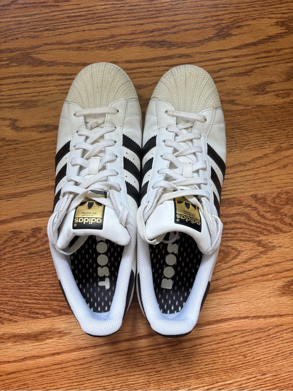 adidas Superstar BOOST White & Black Shell-Toe Sneakers